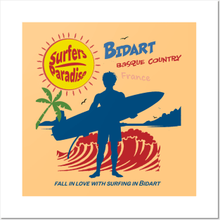 Bidart  basque country Surfing Posters and Art